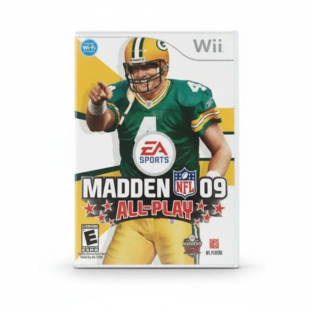 Madden NFL 09 All-Play (Nintendo Wii) Complete Brett Favre Cover